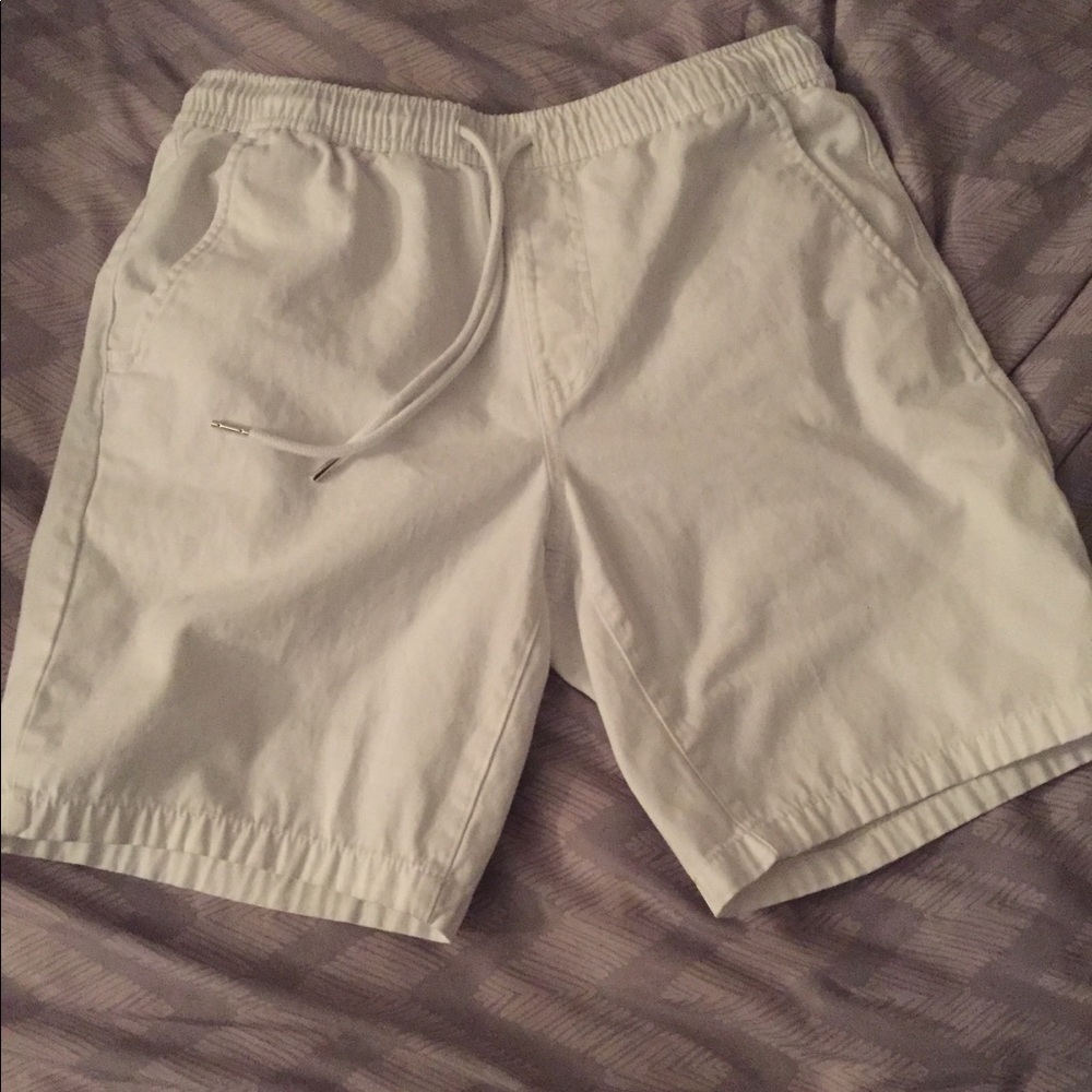 White Drawstring Shorts (F21 Men)
